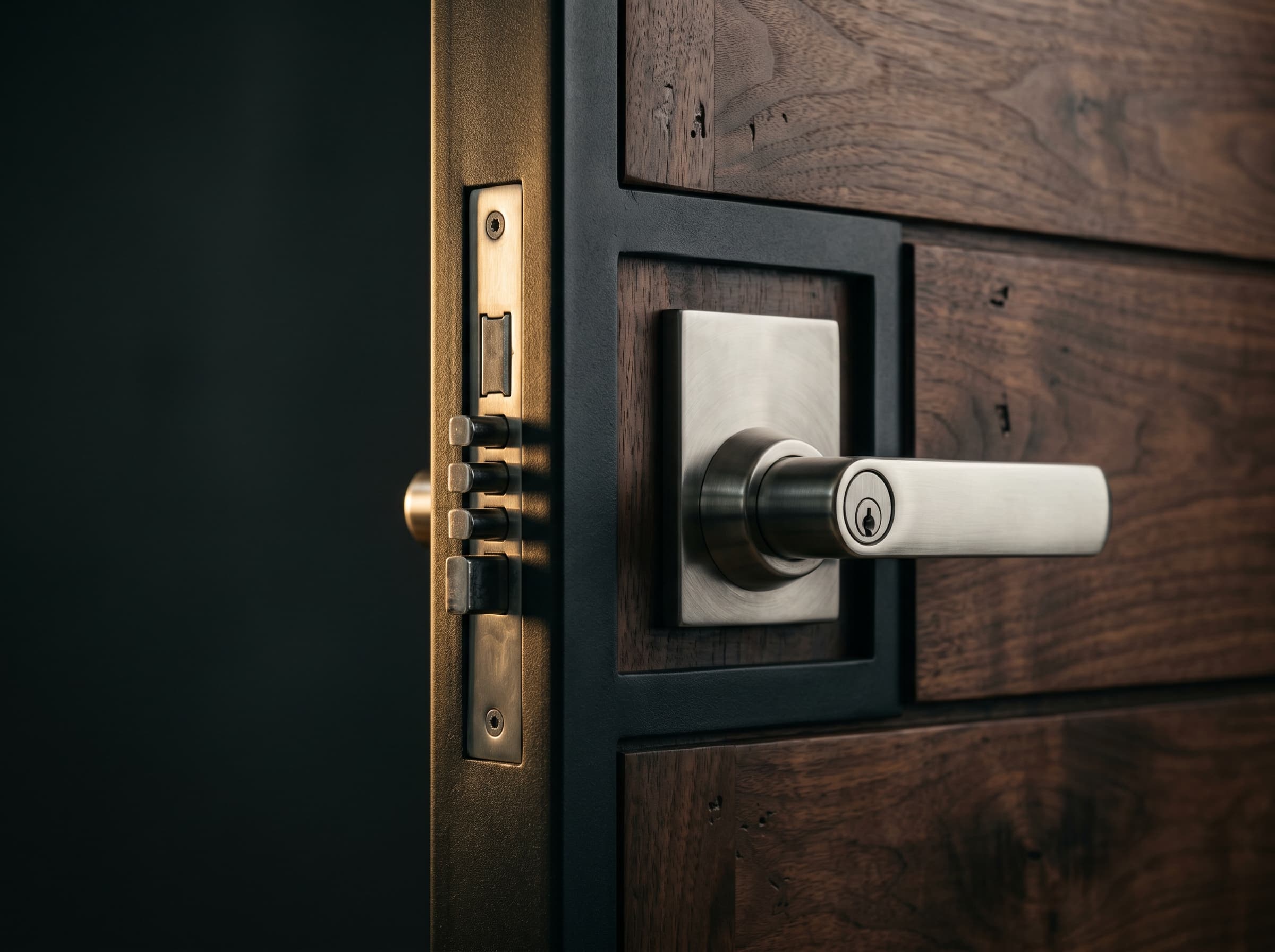 A reinforced residential door and steel-anchored frame.